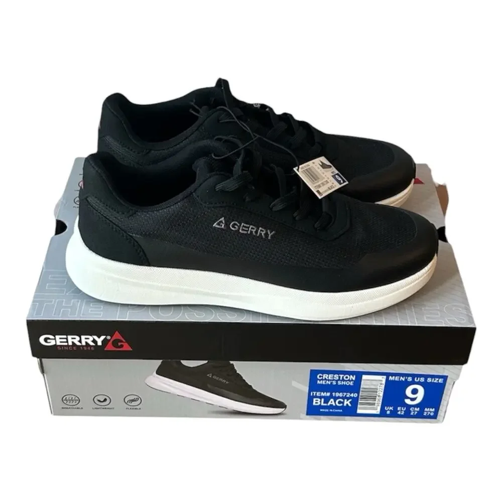 Gerry Men's Creston Shoe, Lightweight, Lace Up, Black, Size 9